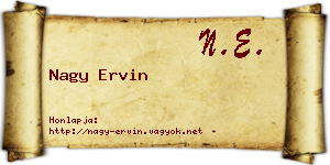 Nagy Ervin névjegykártya